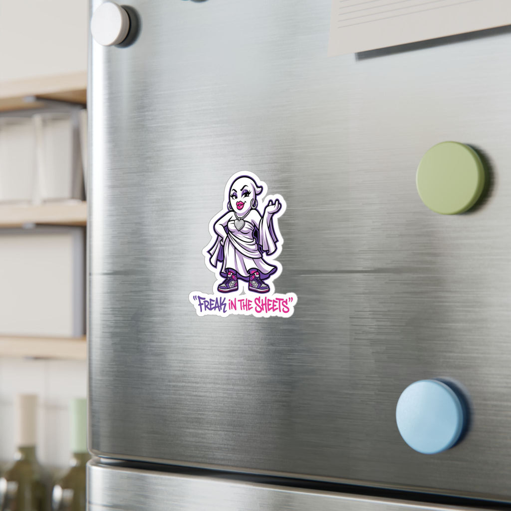 Freak In The Sheets Ghost Halloween Decal Sticker- Keep'n It Real