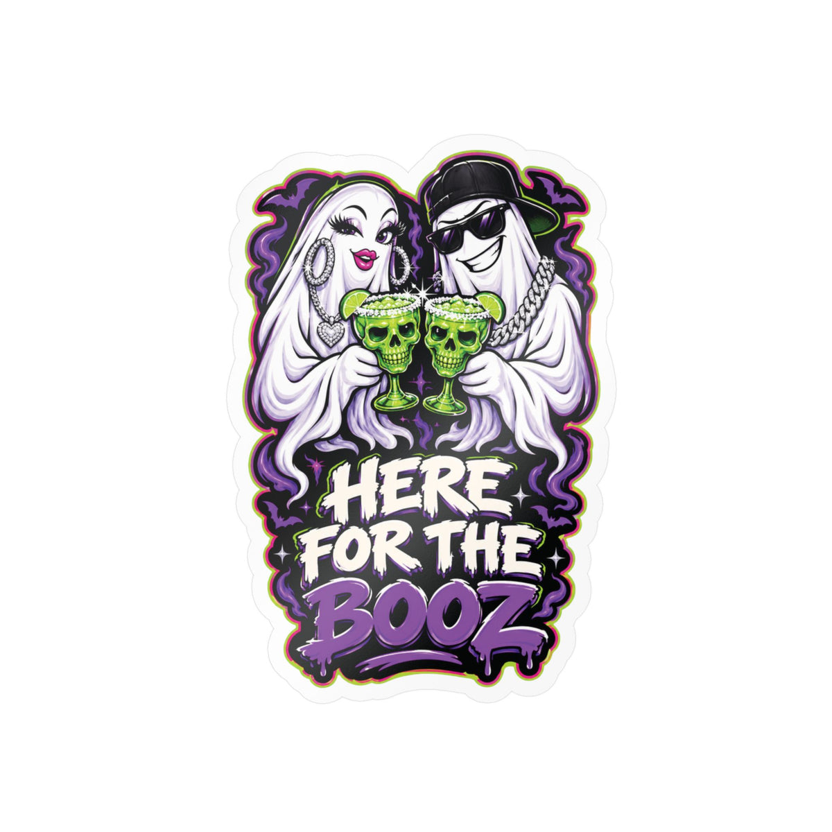 Here for the Booz Ghost 2 Halloween Decal Sticker- Keep'n It Real