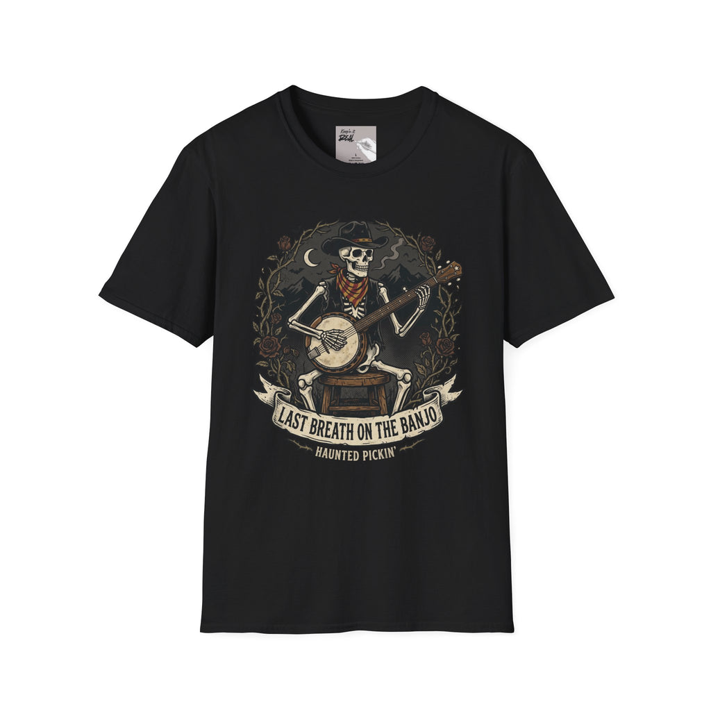 Last Breath on the Banjo Skeleton Halloween Tee | Keep’n It Real