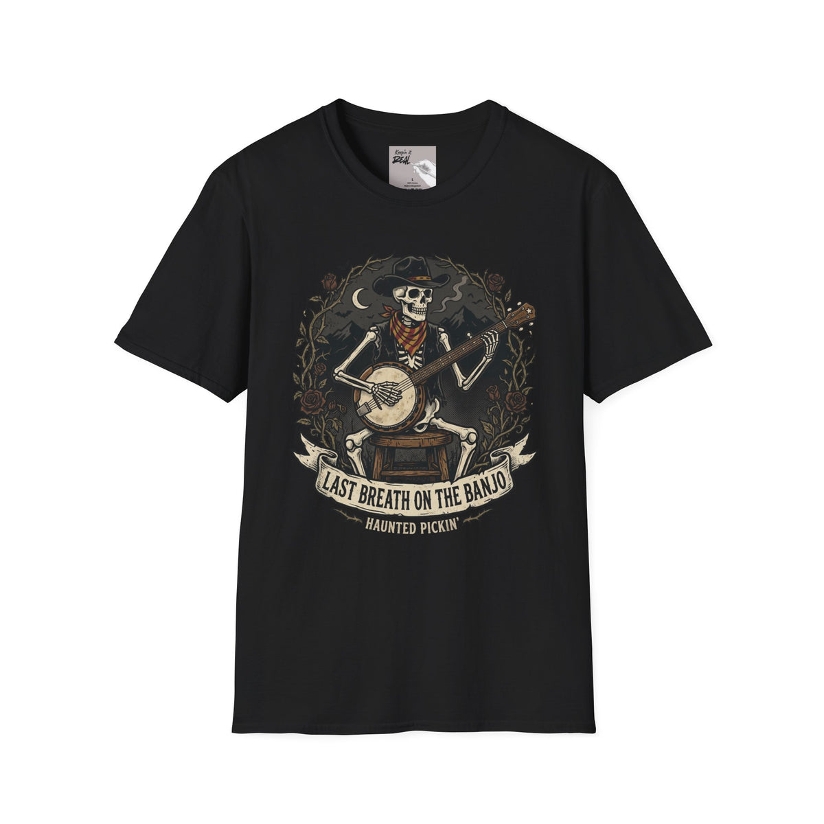 Last Breath on the Banjo Skeleton Halloween Tee | Keep’n It Real