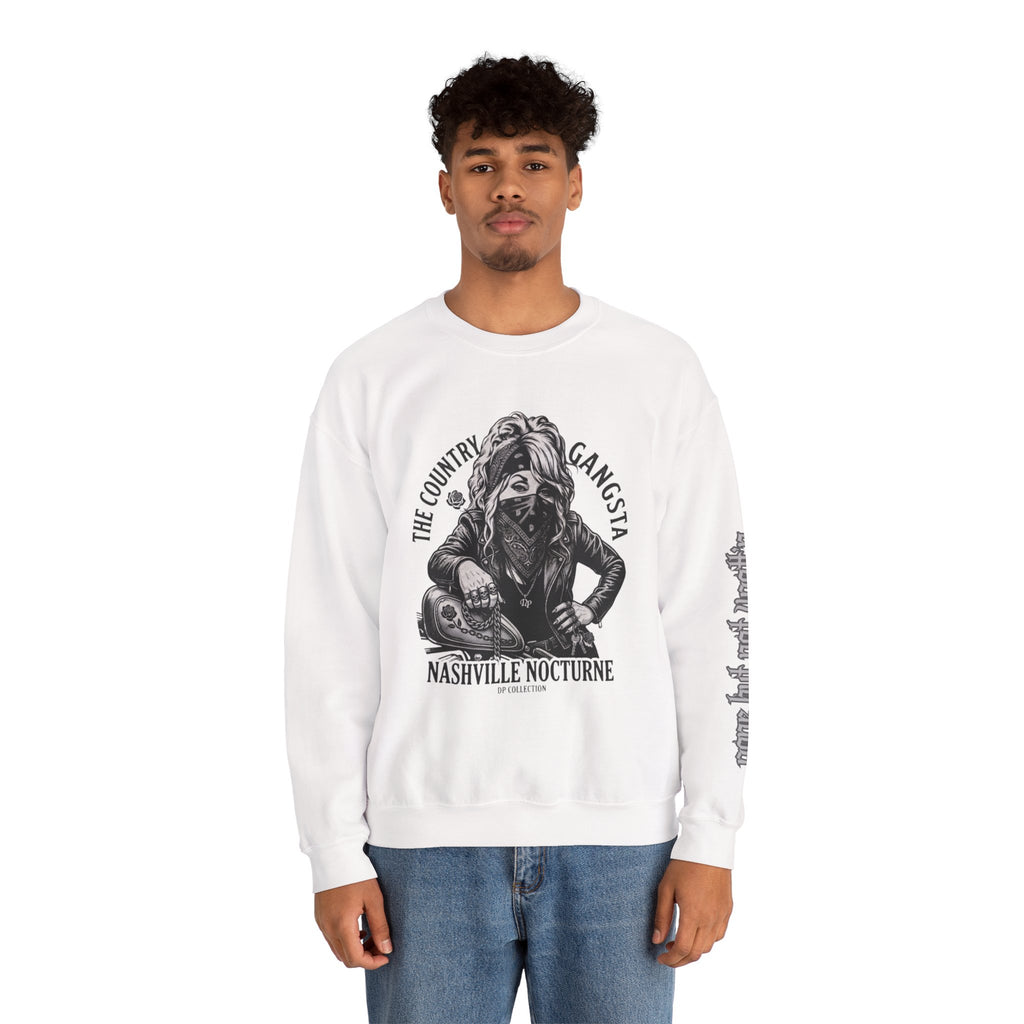 D.P. Nashville Nocturne Crewneck Sweatshirt — The Country Gangster Graphic Biker Pullover