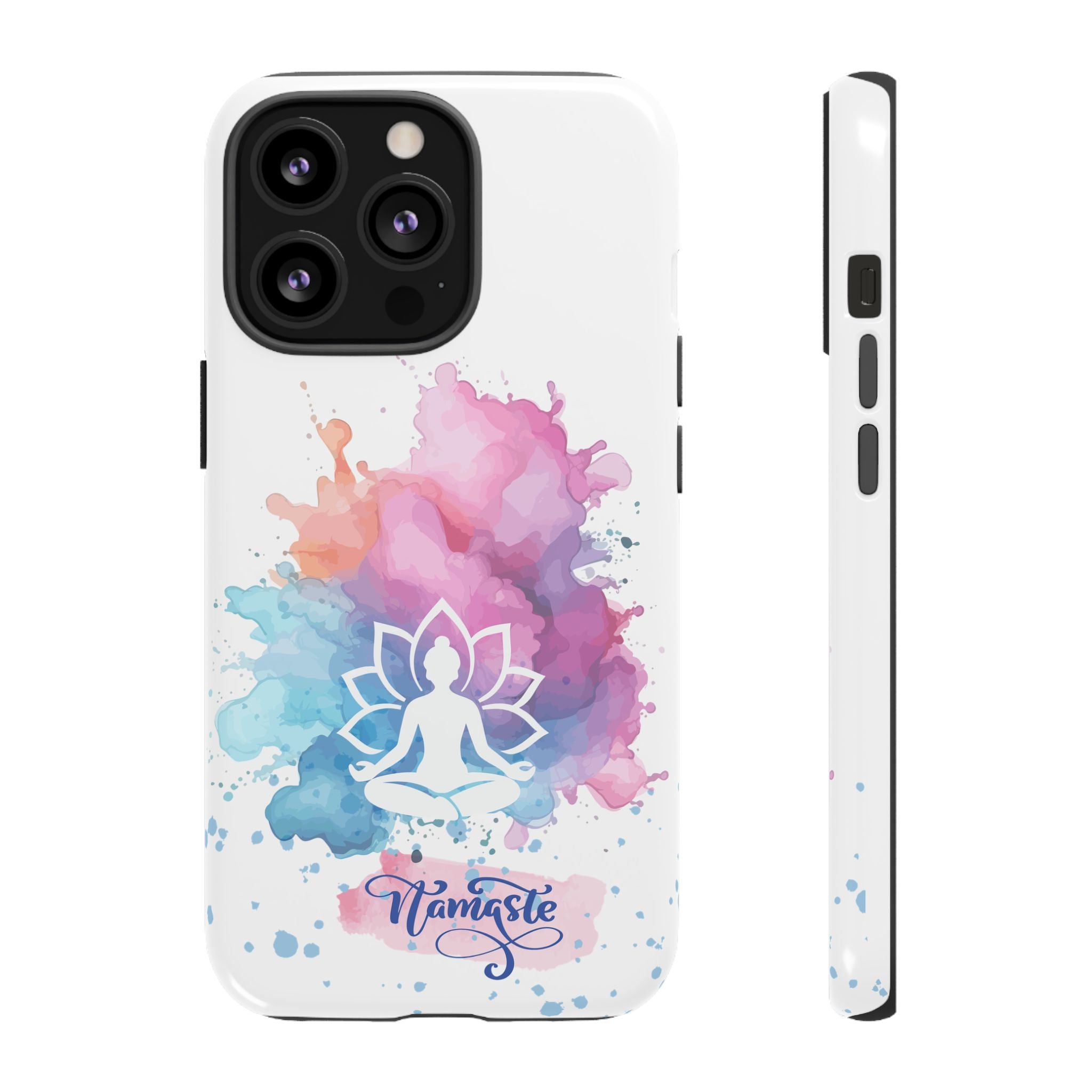 Yoga Namaste Phone Case - Watercolor Lotus Tough Case