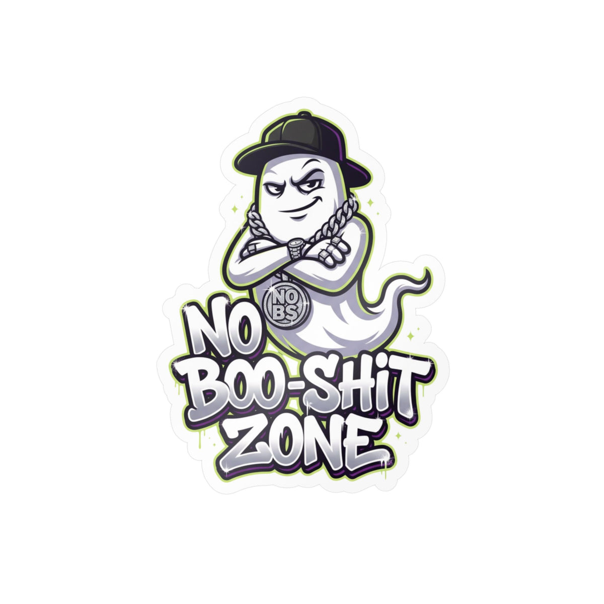 No Boo-Shit Zone Ghost Halloween Decal Sticker- Keep'n It Real