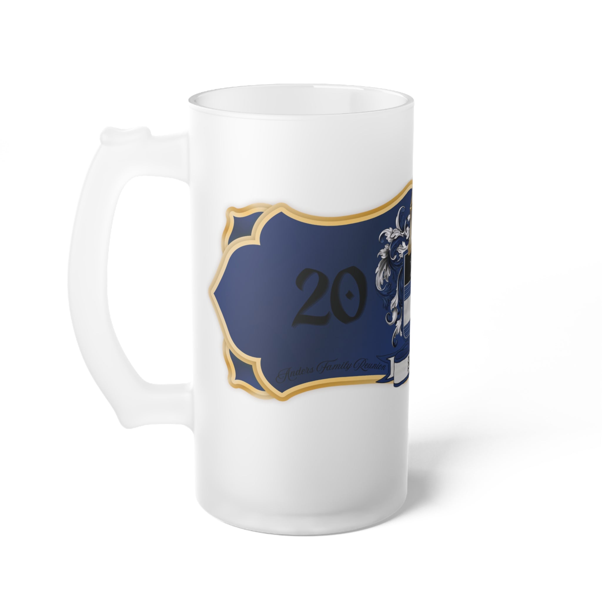 Anders Family Crest Frosted Glass Beer Mug
