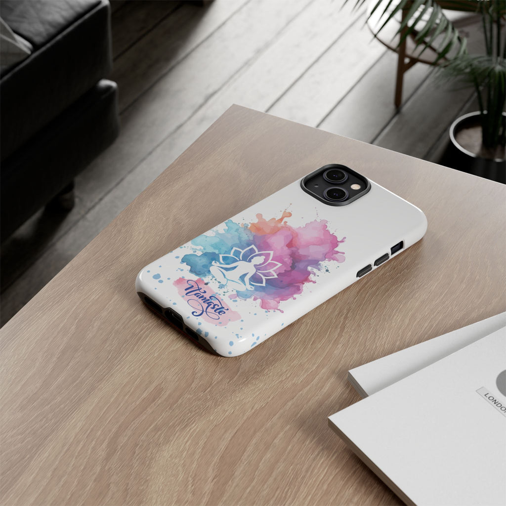 Yoga Namaste Phone Case - Watercolor Lotus Tough Case