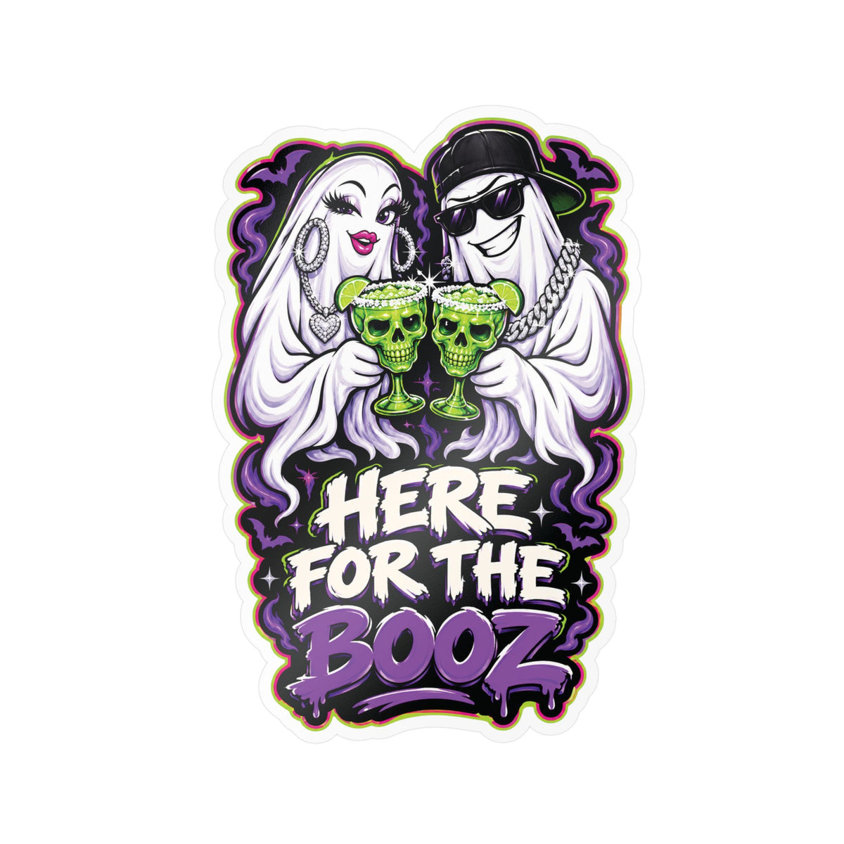 Here for the Booz Ghost 2 Halloween Decal Sticker- Keep'n It Real