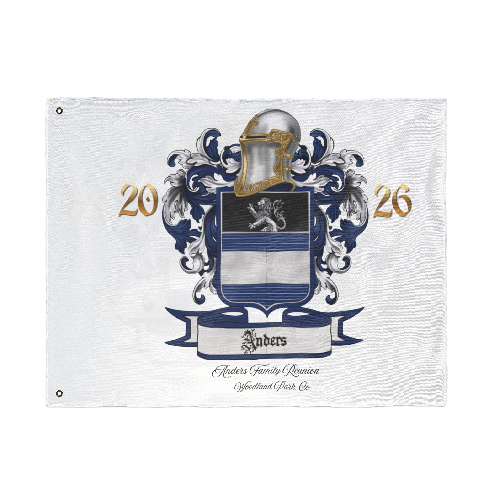 Anders Family Crest Flag — Reunion 2026 Double-Sided Garden Banner