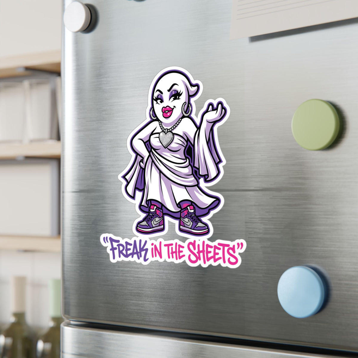 Freak In The Sheets Ghost Halloween Decal Sticker- Keep'n It Real