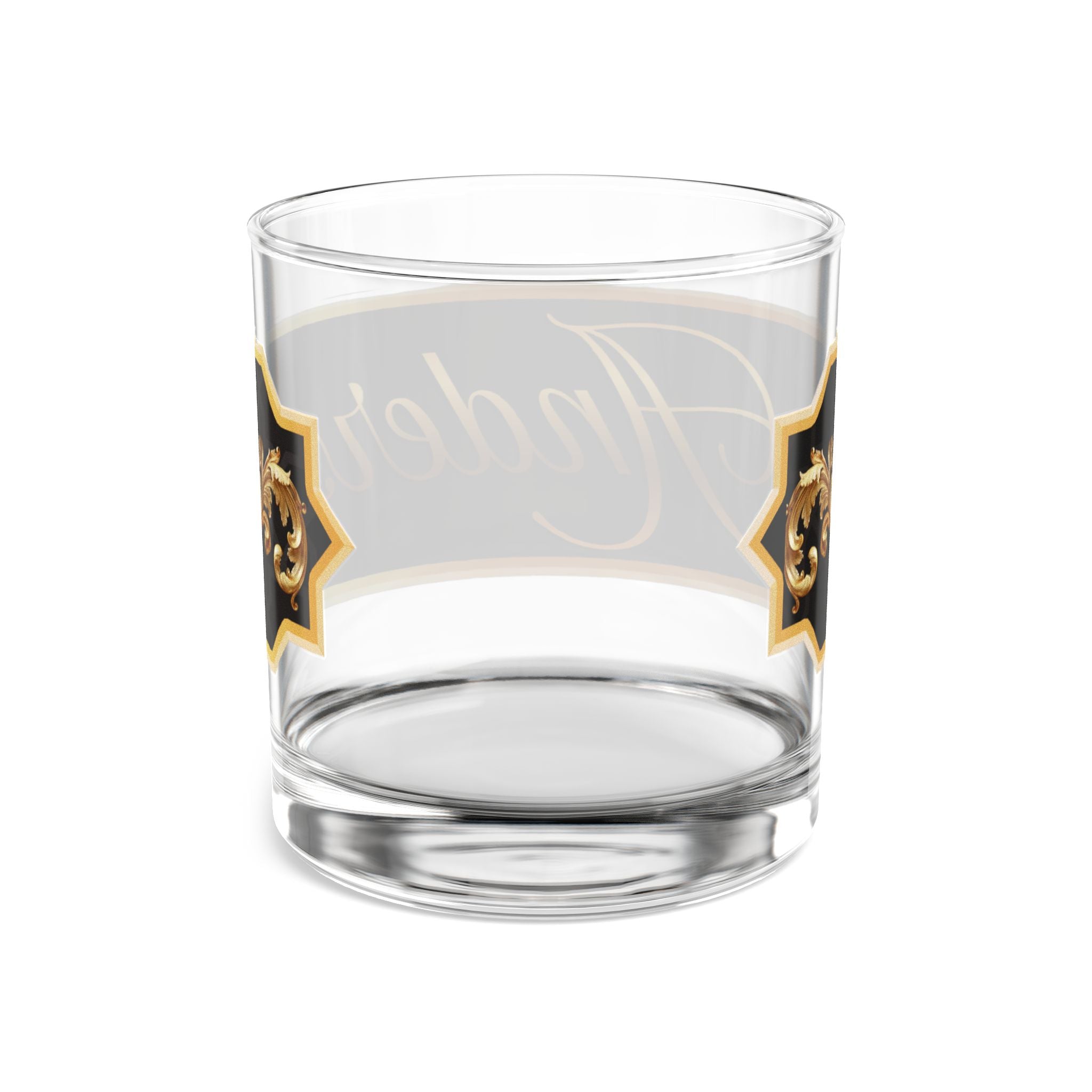 Personalized Black & Gold 10oz Rocks Glass — Custom Name Whiskey Tumbler