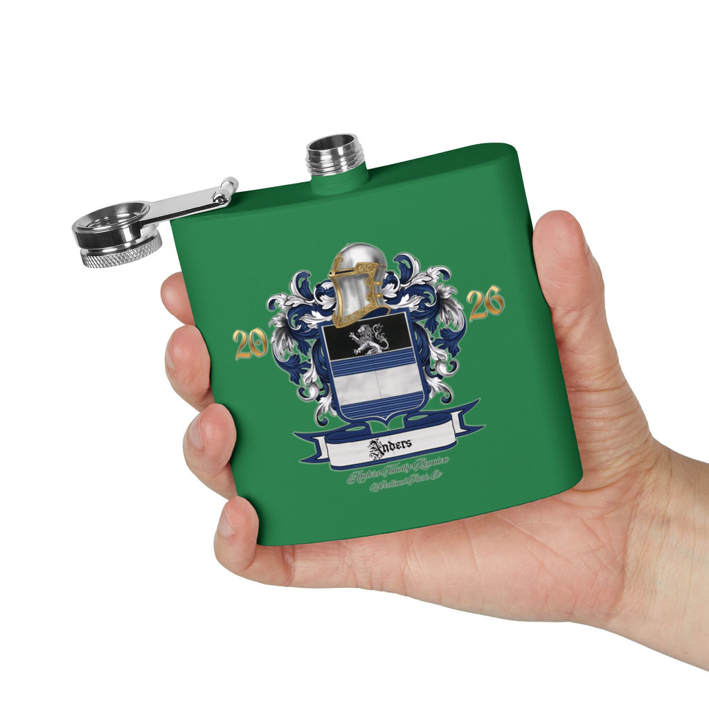 Anders Family Crest Stainless Steel Flask 6oz