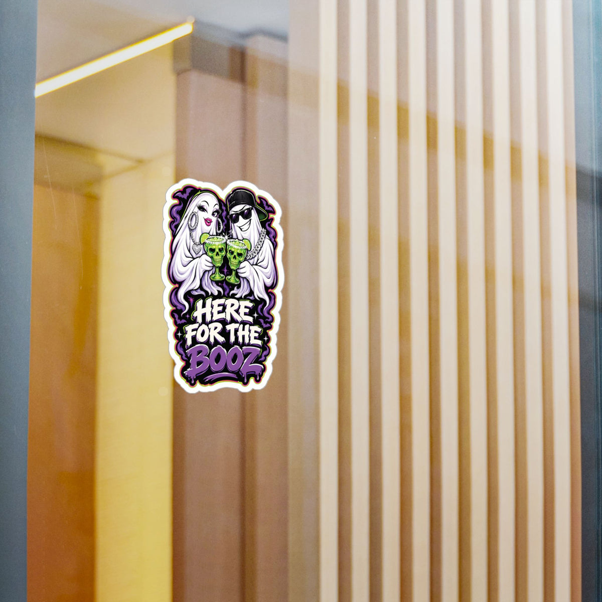 Here for the Booz Ghost 2 Halloween Decal Sticker- Keep'n It Real