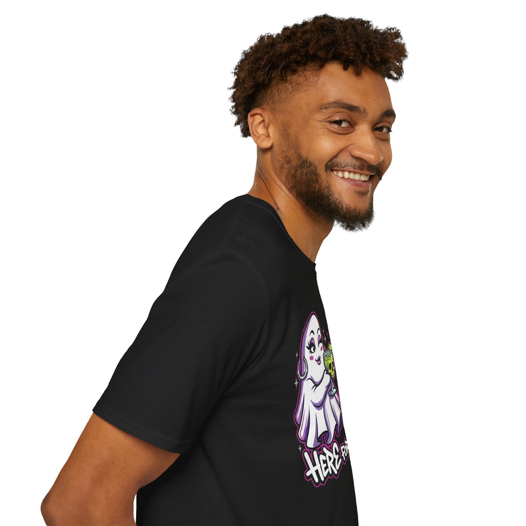 Here for the Booz | Ghost Happy Hour Halloween Tee | Keep’n It Real