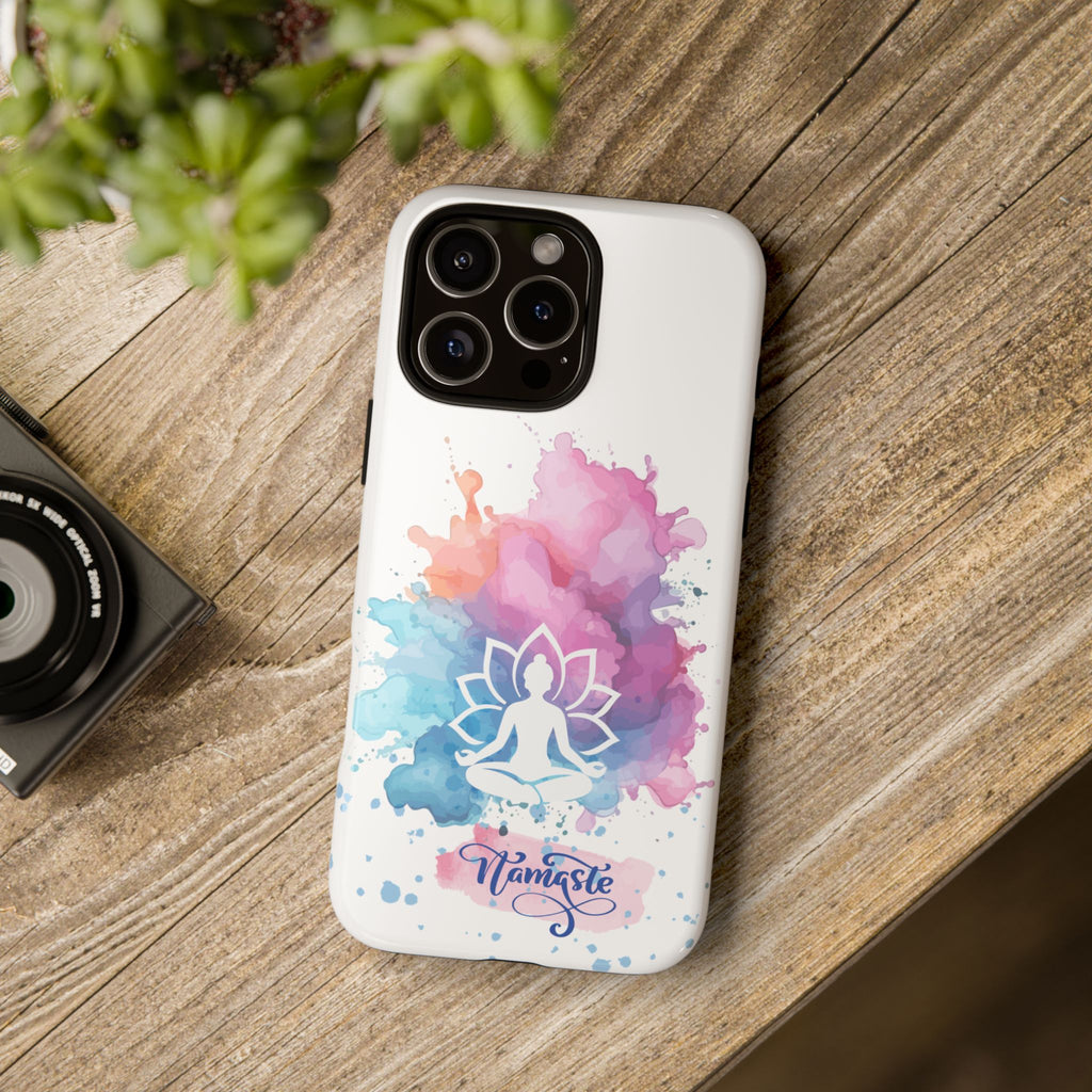 Yoga Namaste Phone Case - Watercolor Lotus Tough Case