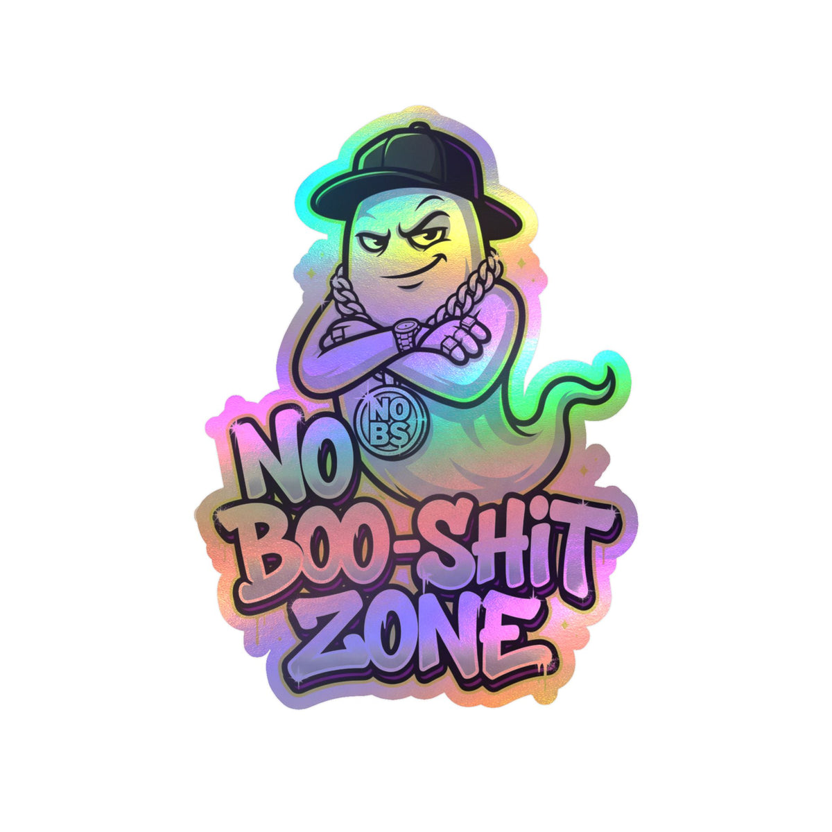 No Boo-Shit Zone Ghost Halloween Decal Sticker- Keep'n It Real