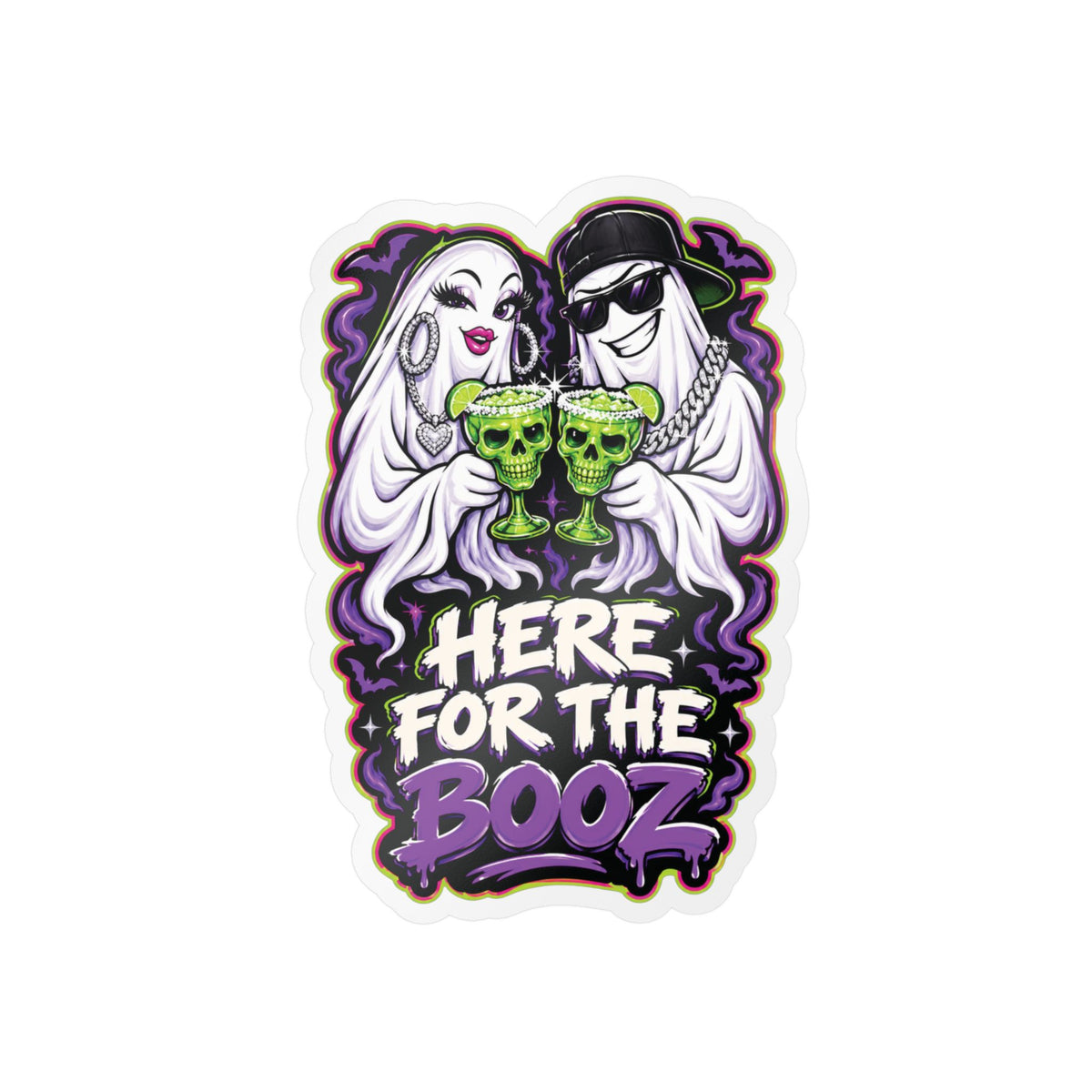 Here for the Booz Ghost 2 Halloween Decal Sticker- Keep'n It Real
