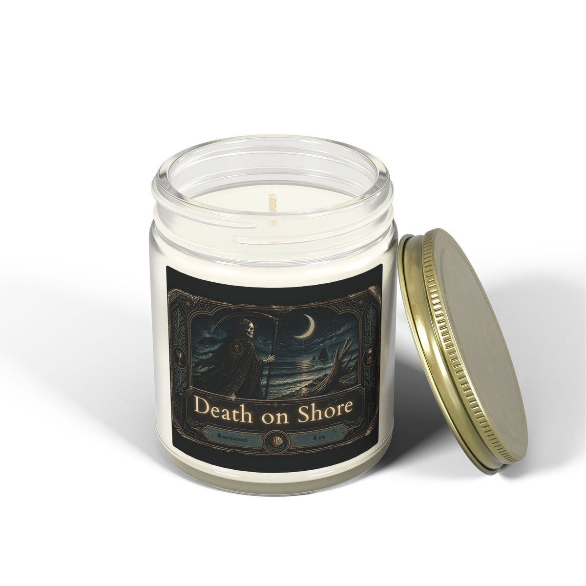 Death on Shore Beachwood Scented Candle — Made with Coconut Apricot Wax (4oz/9oz)