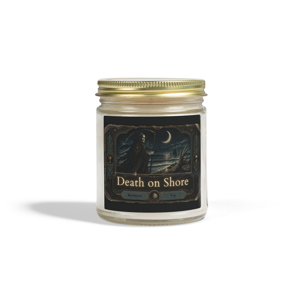 Death on Shore Beachwood Scented Candle — Made with Coconut Apricot Wax (4oz/9oz)