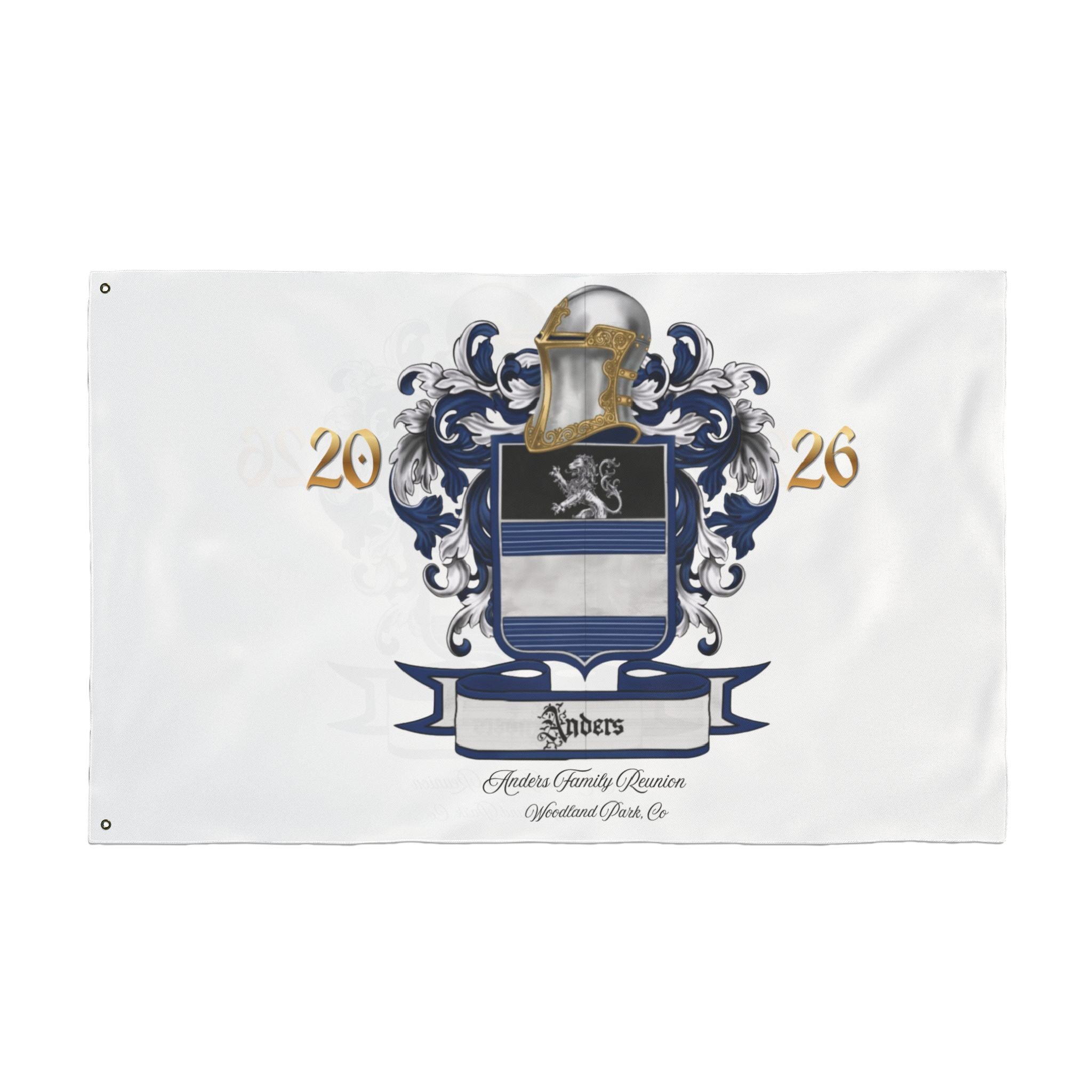 Anders Family Crest Flag — Reunion 2026 Double-Sided Garden Banner