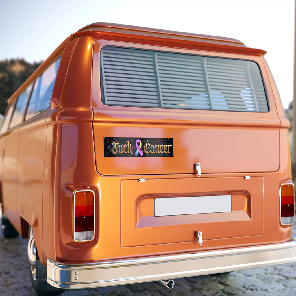 “Fuck Cancer” Colorful Awareness Ribbon Decal  Bumper Sticker