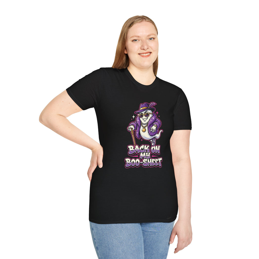 Back On My Boo-Sheet | Ghost P.I.M.P. Halloween Tee | Keep’n It Real