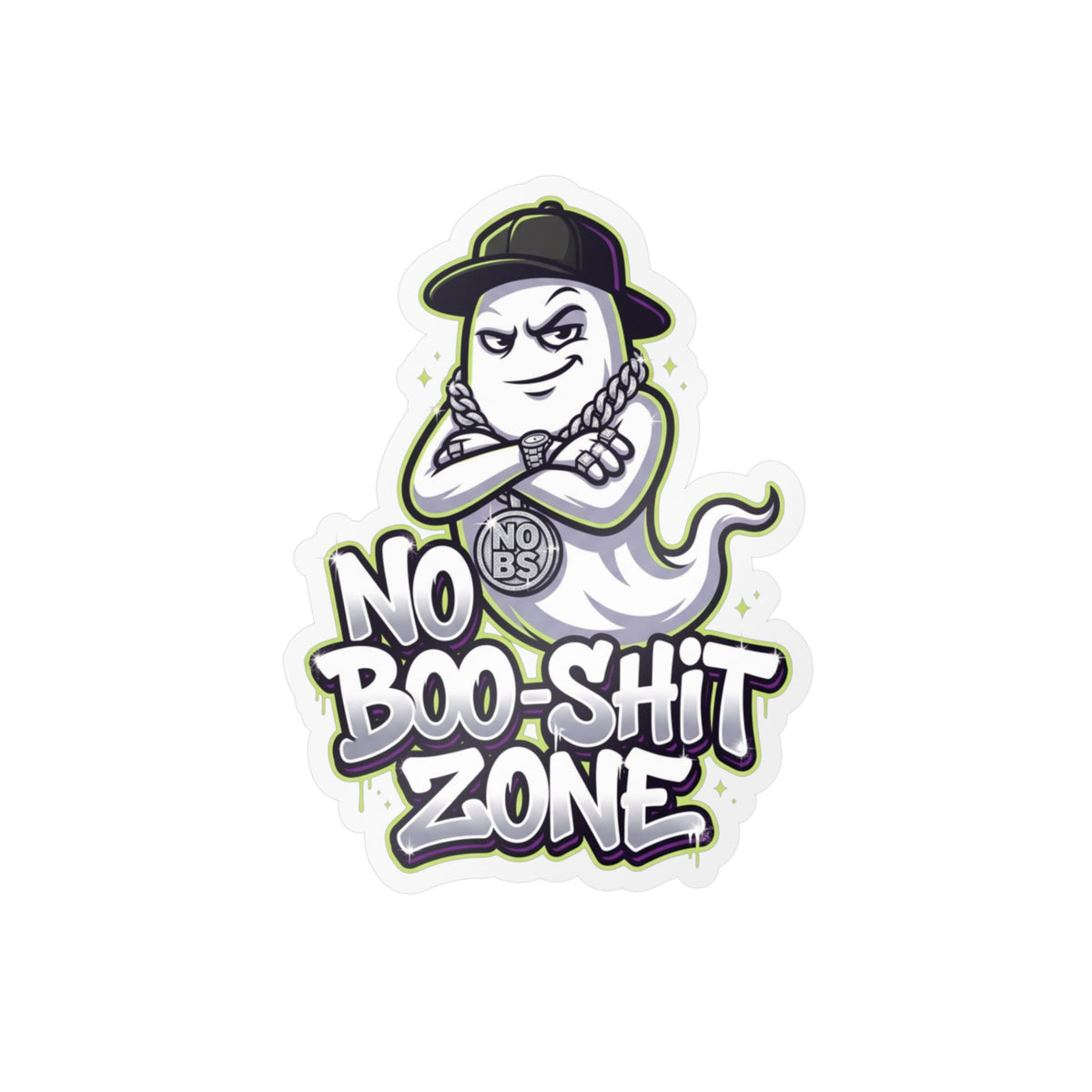 No Boo-Shit Zone Ghost Halloween Decal Sticker- Keep'n It Real