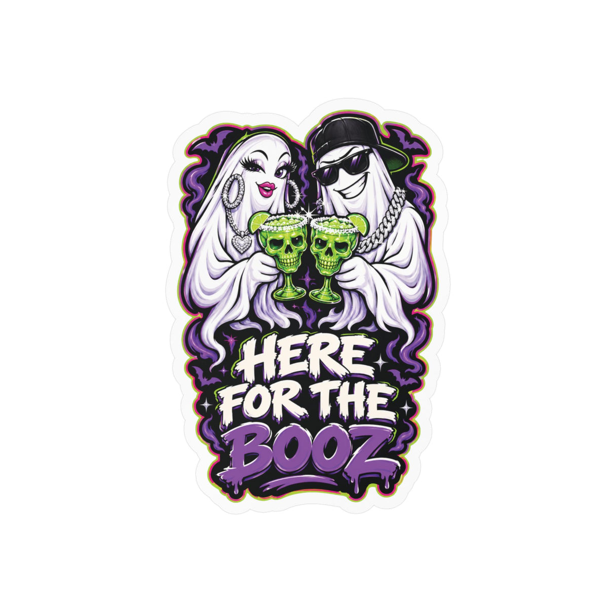 Here for the Booz Ghost 2 Halloween Decal Sticker- Keep'n It Real
