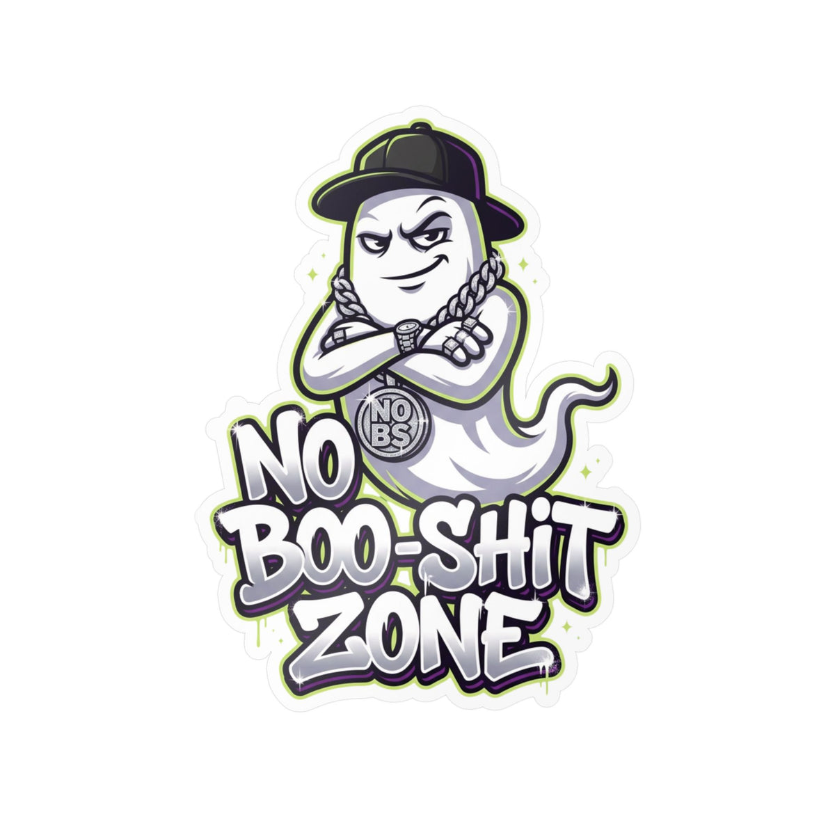 No Boo-Shit Zone Ghost Halloween Decal Sticker- Keep'n It Real