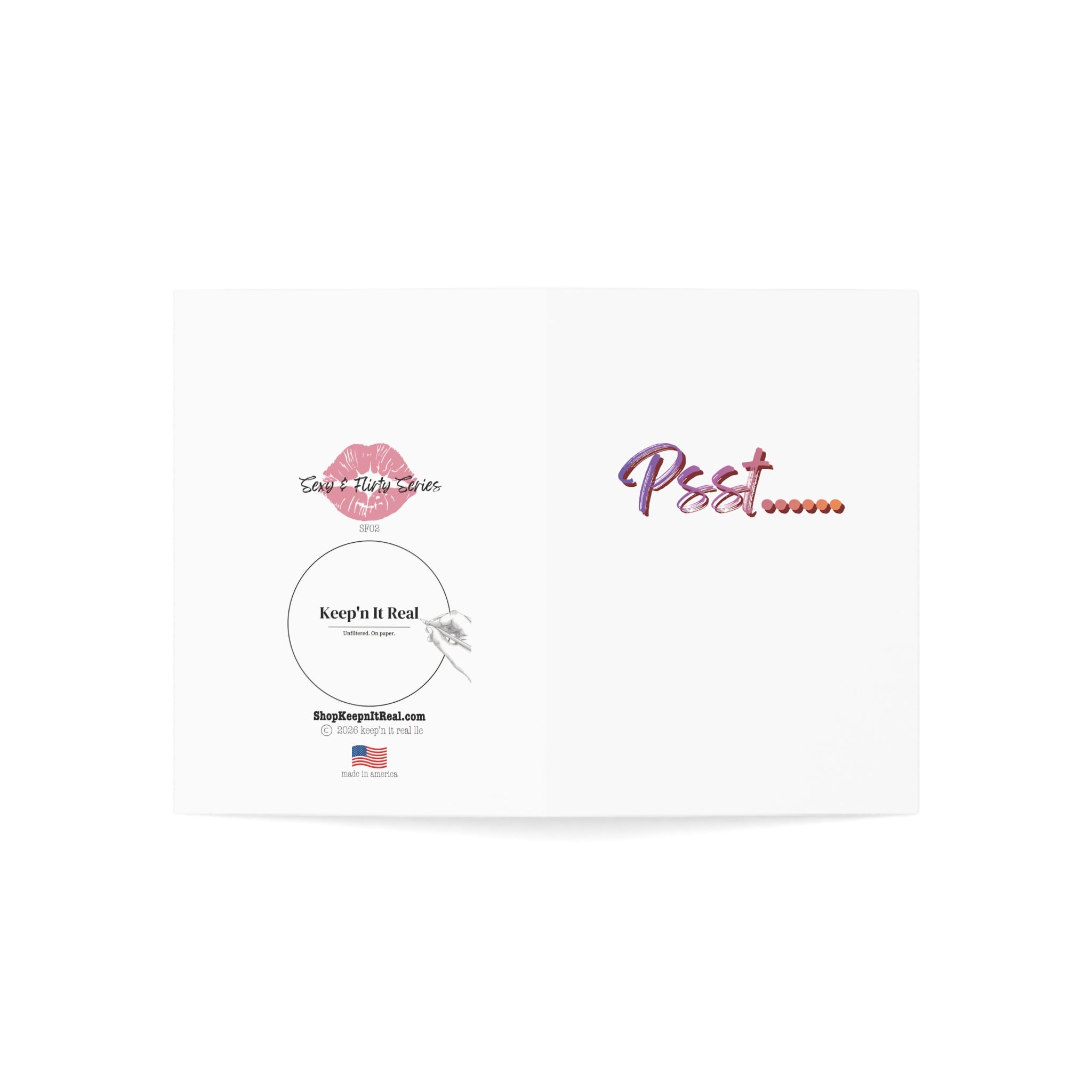 Psst... Greeting Card — Playful for Secrets, Love Notes & Everyday Messages (1/10/30/50 pack)