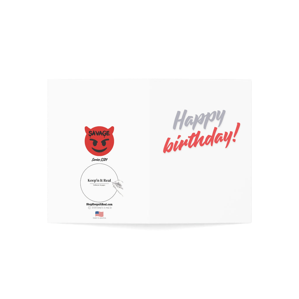 Greeting Card — "Happy Birthday!" ovable AssholeBold Script Single or Bulk PackL (1/10/30/50)
