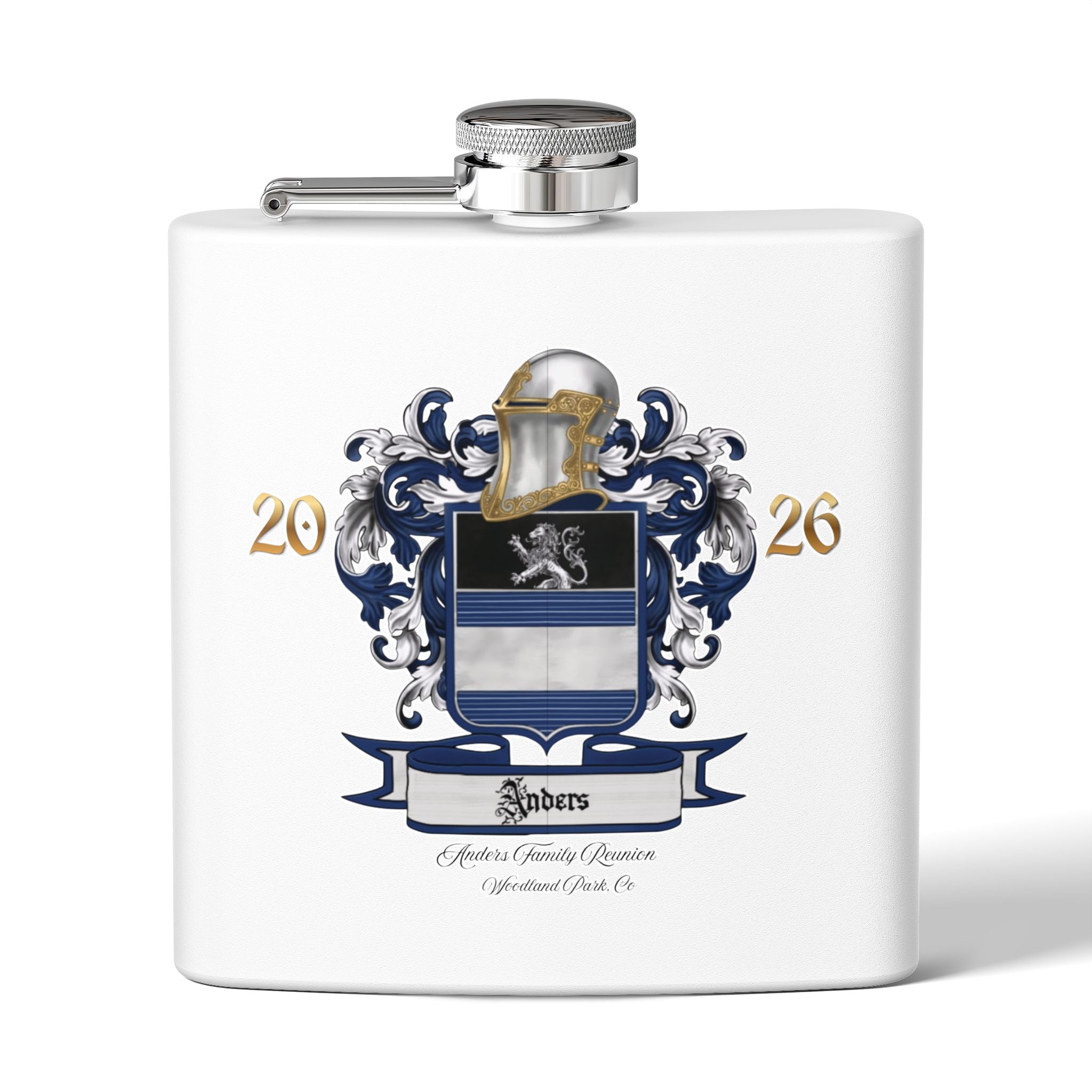 Anders Family Crest Stainless Steel Flask 6oz