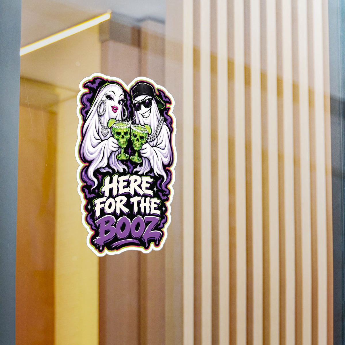 Here for the Booz Ghost 2 Halloween Decal Sticker- Keep'n It Real