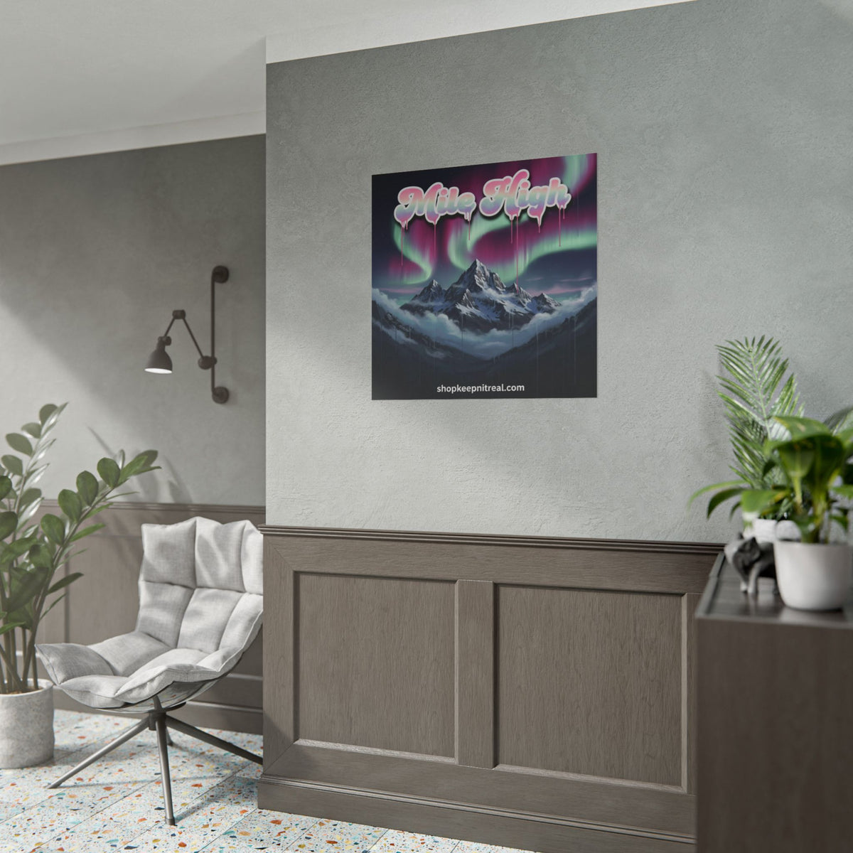 Rolled Poster -"Mile High" Mountain Aurora Poster