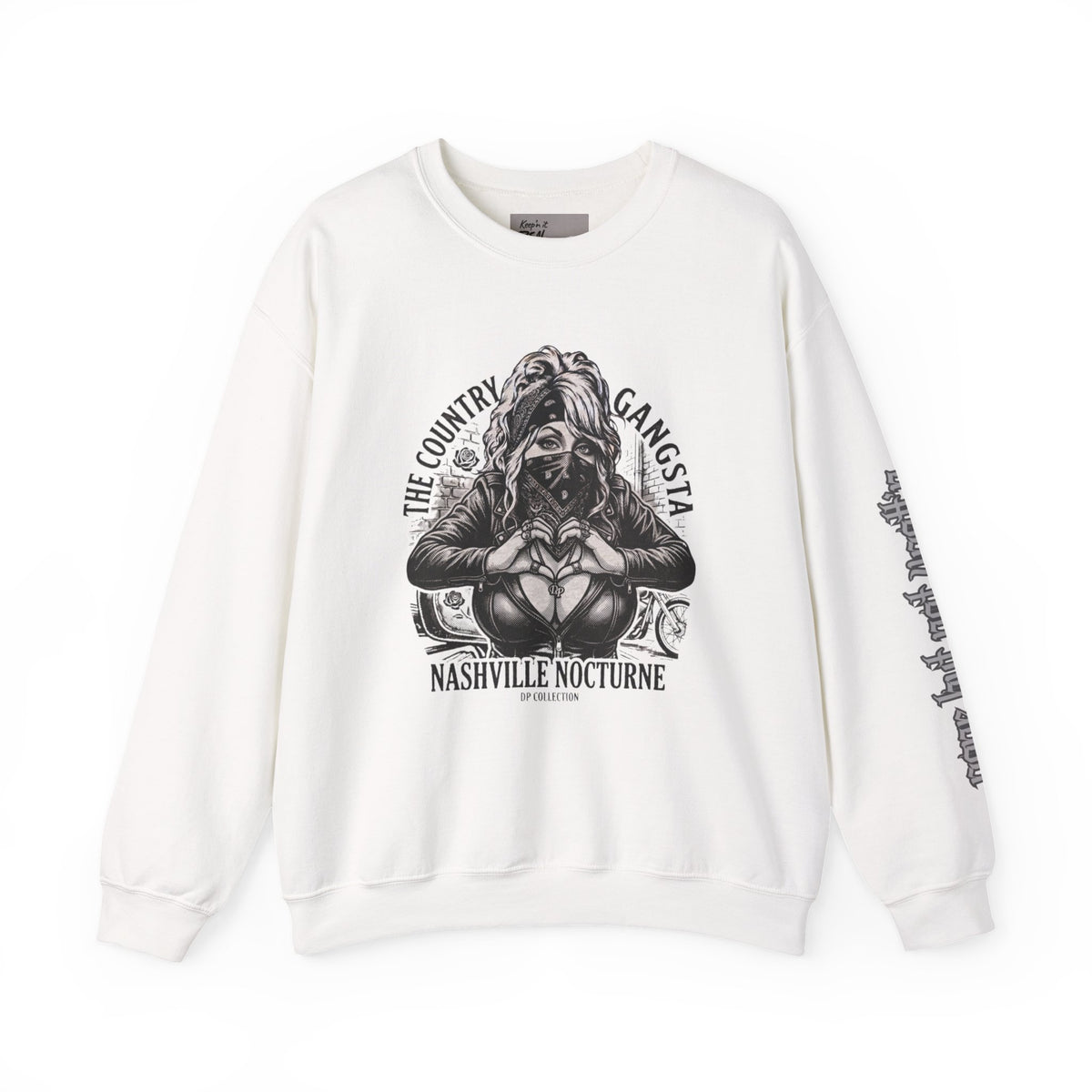 D.P. Nashville Nocturne Crewneck Sweatshirt — The Country Gangster Graphic Heart Pullover