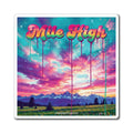 Mile High Scenic Magnet — Retro Drip Mountain Sunset Refrigerator Sticker