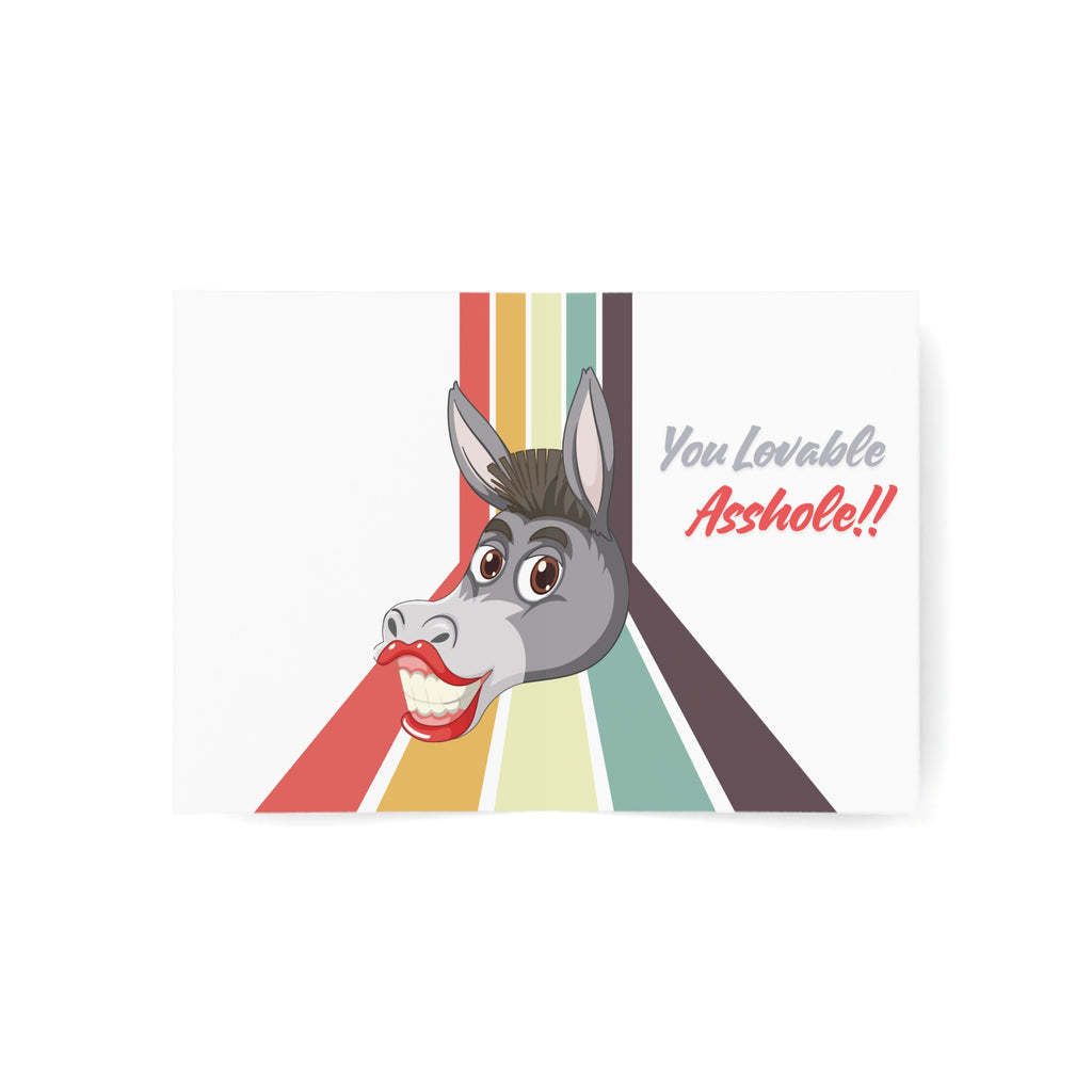 Greeting Card — "Happy Birthday!" ovable AssholeBold Script Single or Bulk PackL (1/10/30/50)