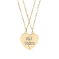 Soul Sisters Engraved Break-Apart Heart Necklace Set — Best Friend Split Pendant