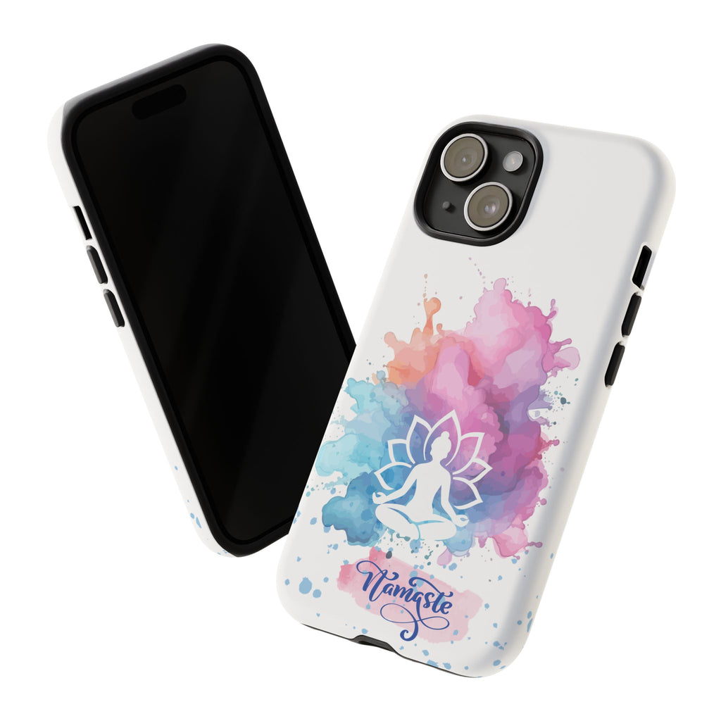 Yoga Namaste Phone Case - Watercolor Lotus Tough Case