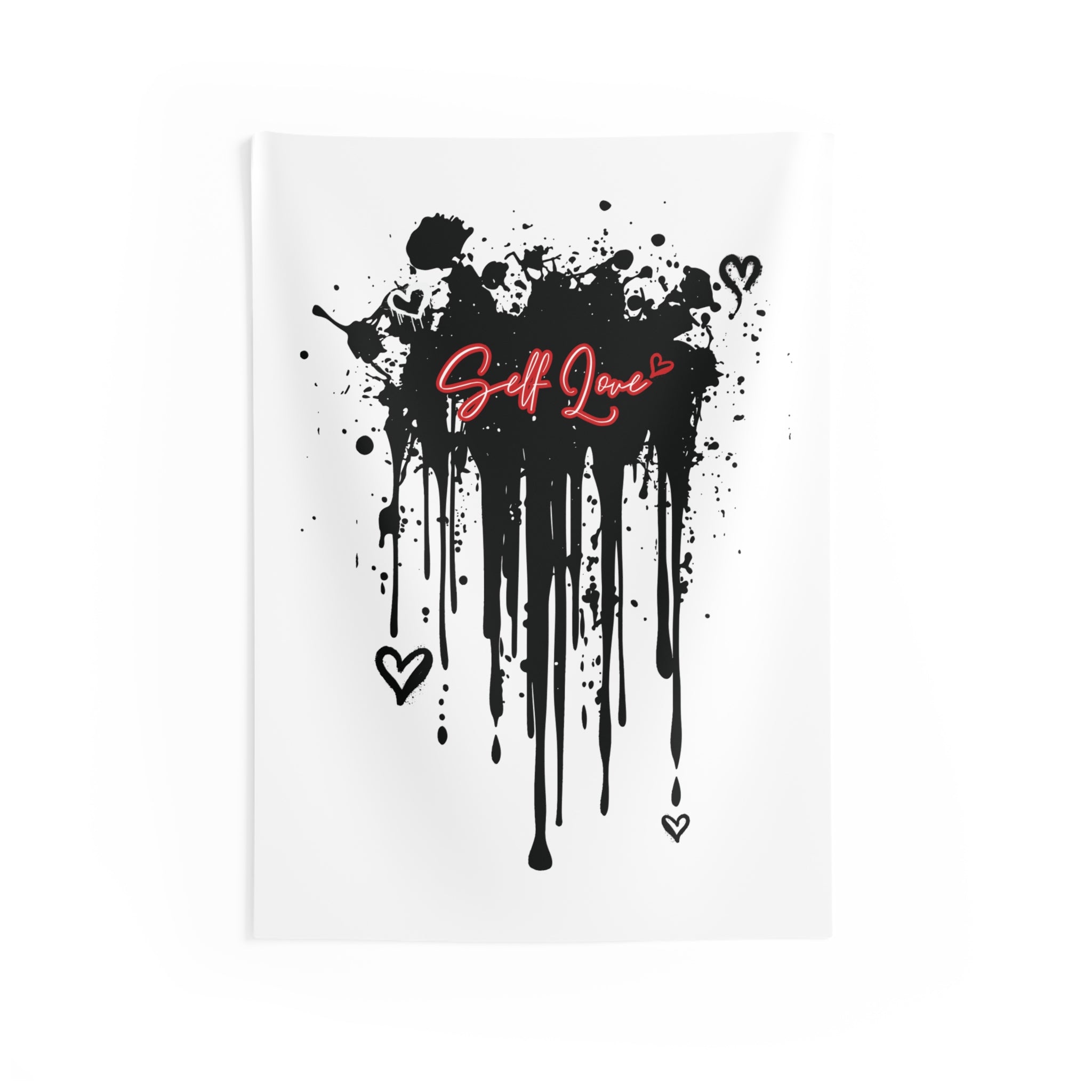 Self Love Graffiti Tapestry — Drip Heart Wall Art