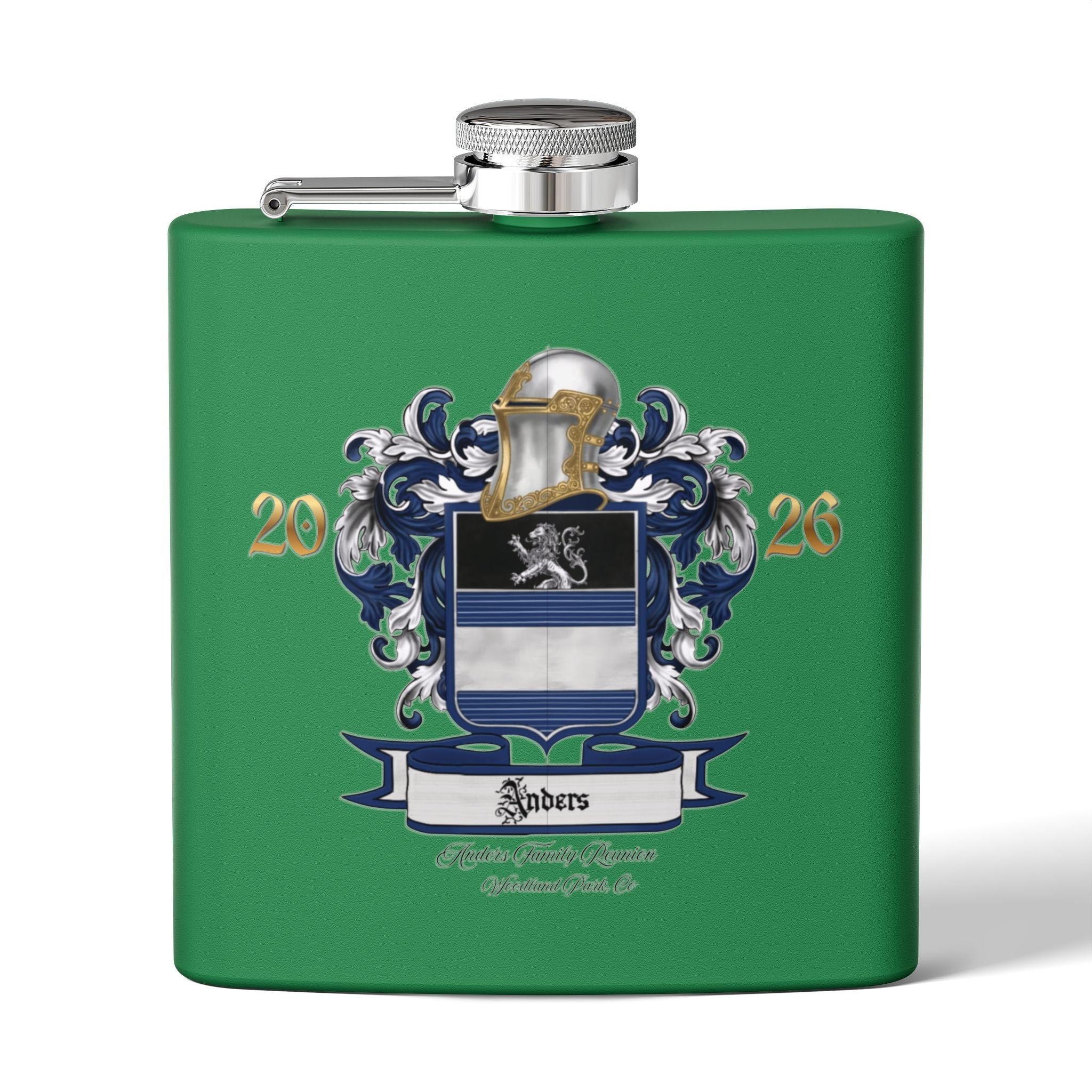 Anders Family Crest Stainless Steel Flask 6oz