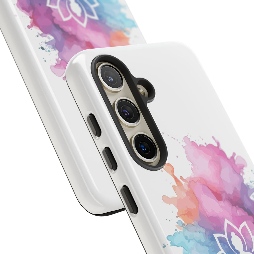 Yoga Namaste Phone Case - Watercolor Lotus Tough Case