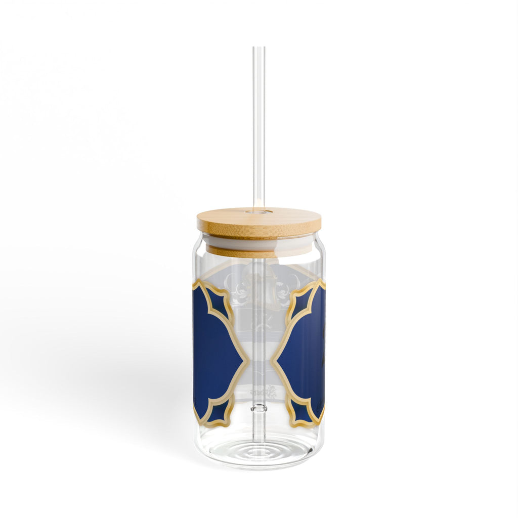 Anders Family Crest 16oz Glass Sipper with Bamboo Lid