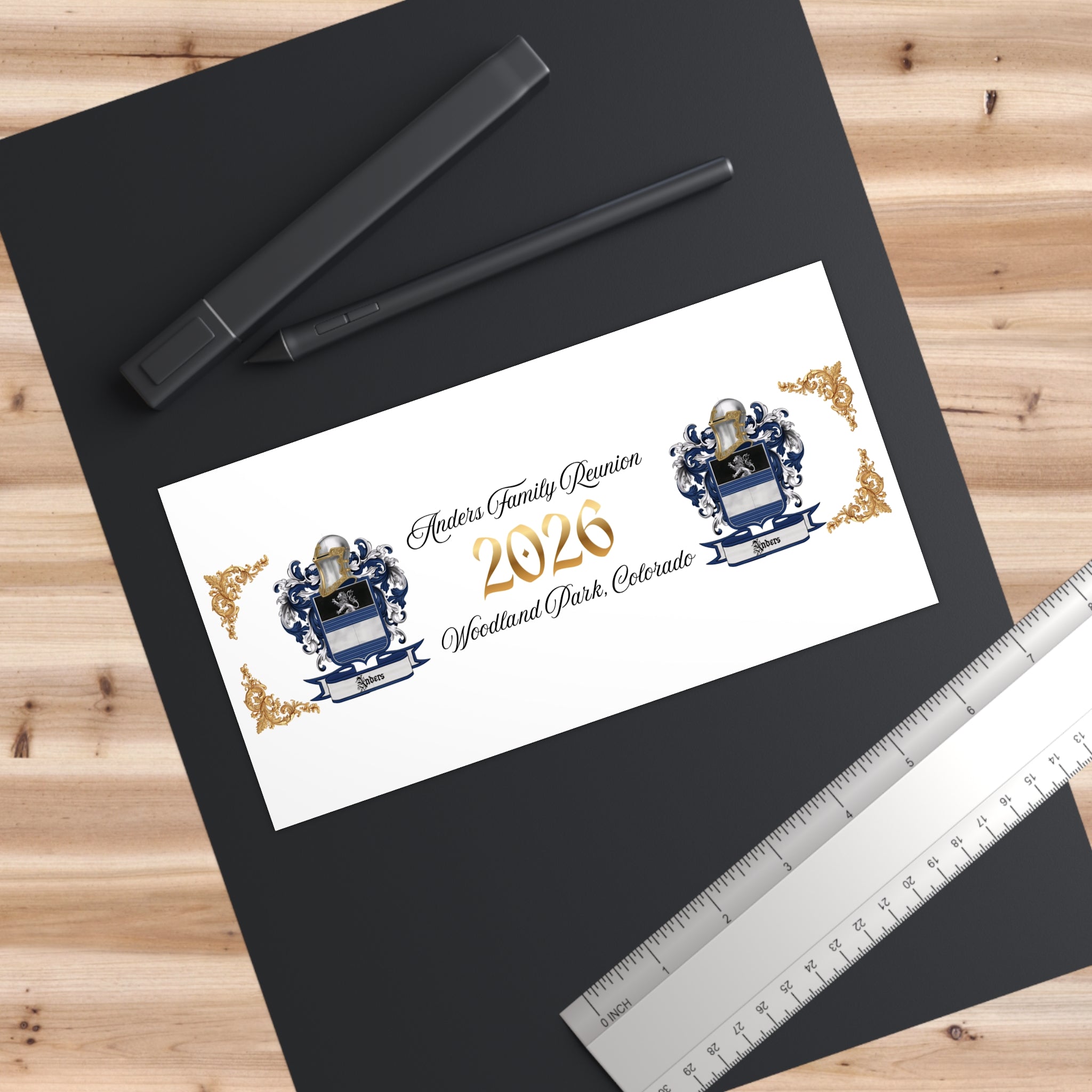 Anders Family Reunion Bumper Sticker — Custom Crest, Year & Location