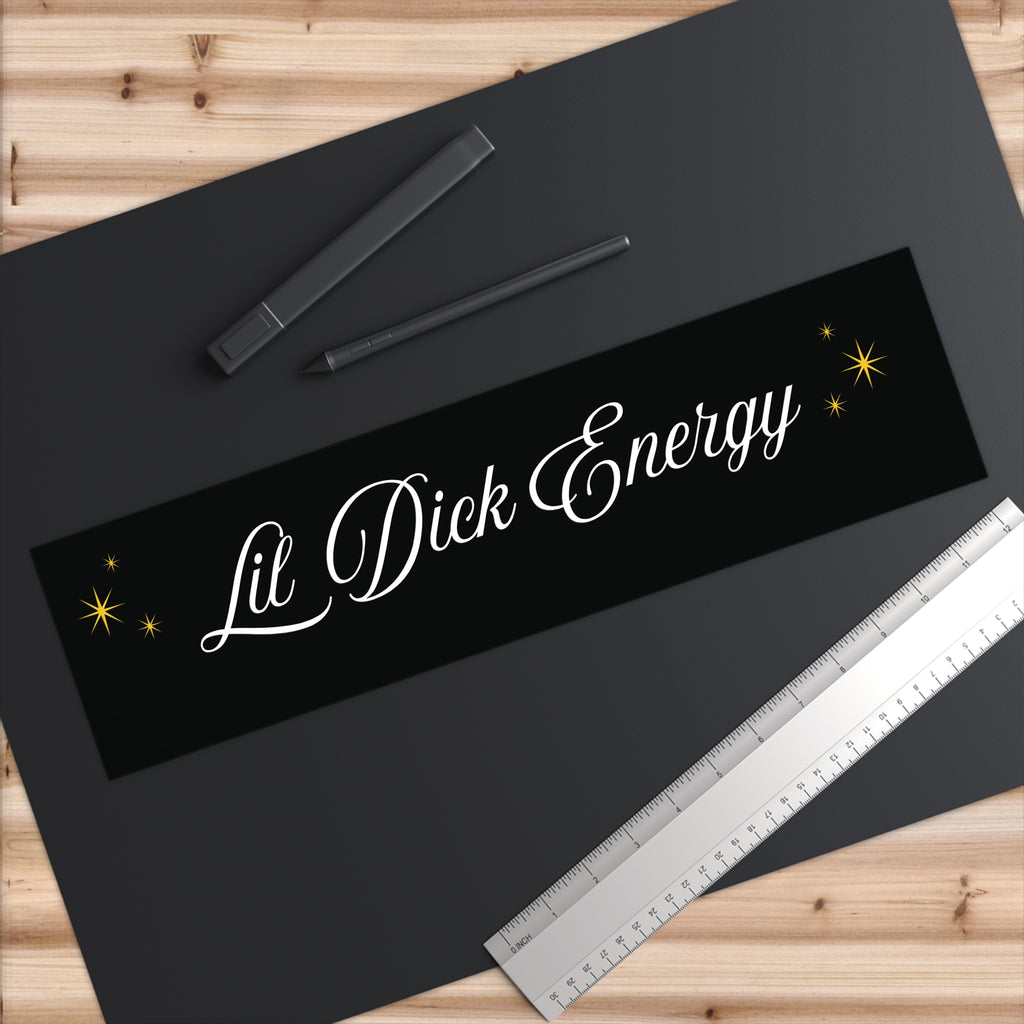 "Lil Dick Energy" Script Decal (Black & Gold) Bumper Sticker