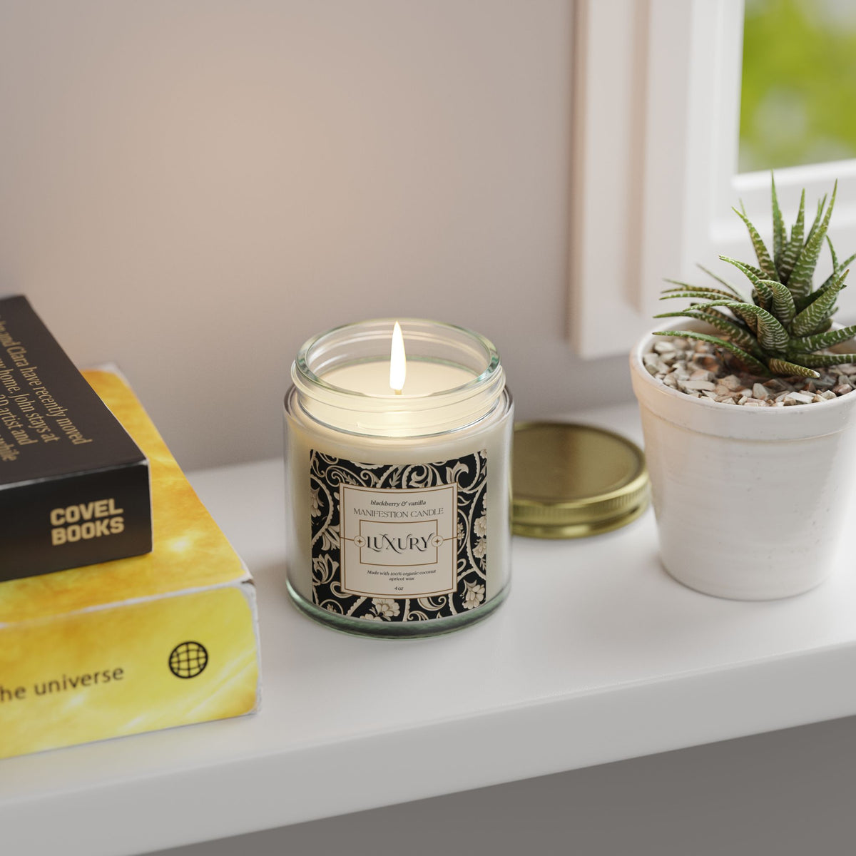 Luxury Manifestation Candle, Blackberry & Vanilla Scented Candles, Coconut Apricot Wax (4oz, 9oz)