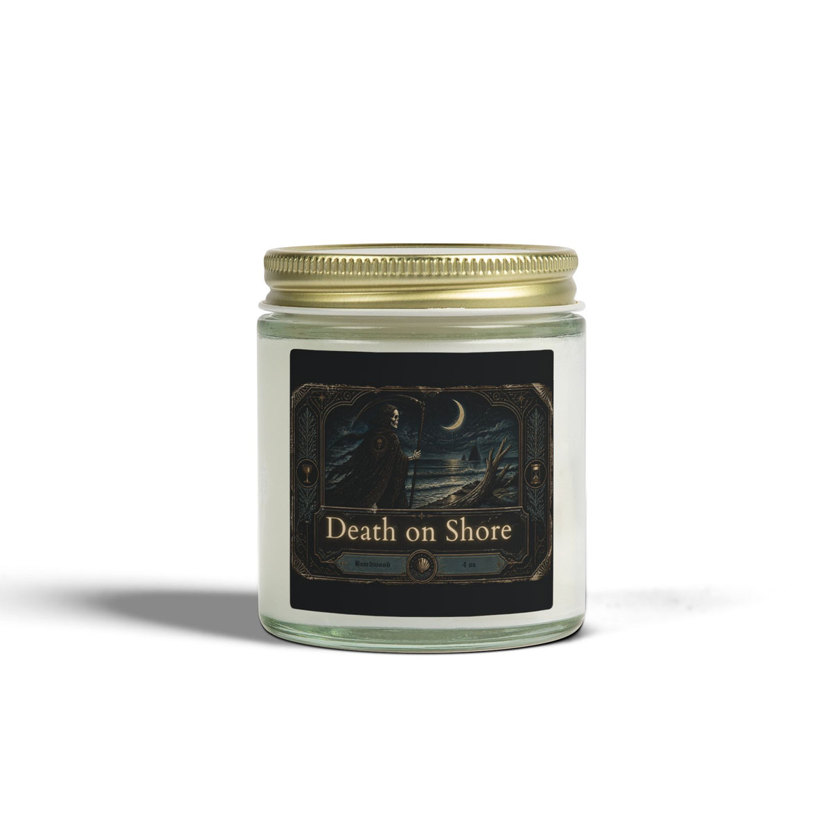 Death on Shore Beachwood Scented Candle — Made with Coconut Apricot Wax (4oz/9oz)