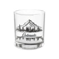 Colorado Mountain Rocks Glass — 10 oz Whiskey Tumbler with Pine Tree & Lake Engraving