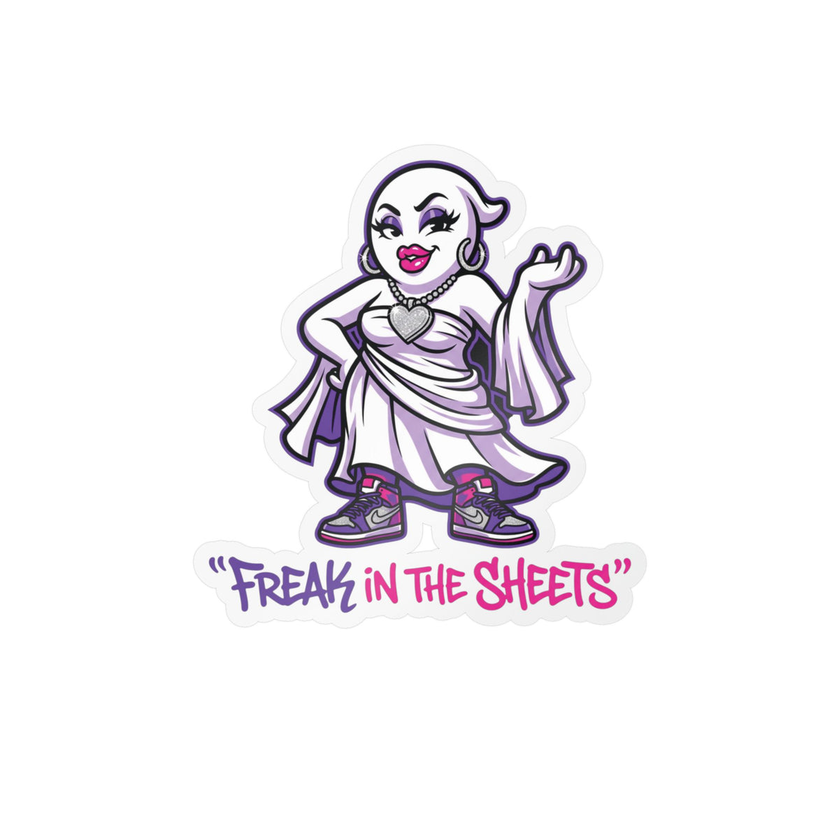 Freak In The Sheets Ghost Halloween Decal Sticker- Keep'n It Real