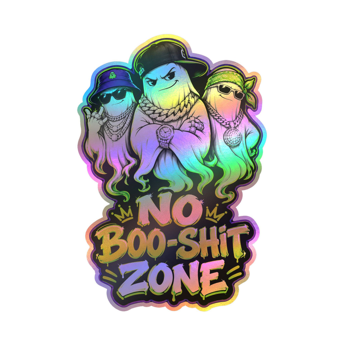 No Boo-Shit Zone Ghost Homiez Halloween Decal Sticker- Keep'n It Real