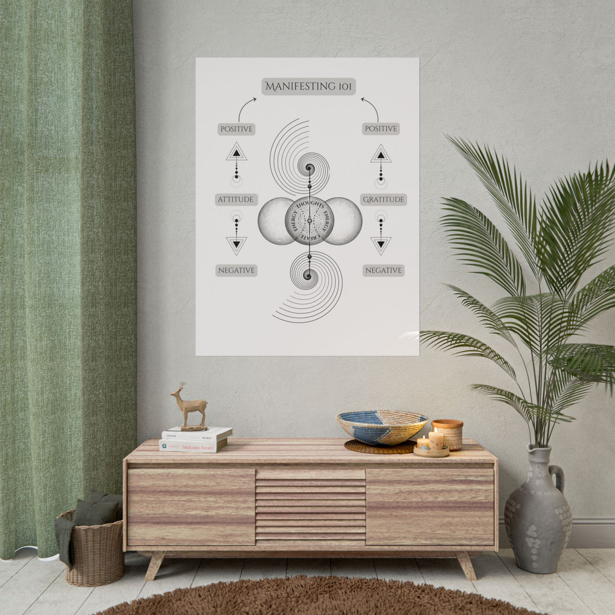 Manifesting 101 Rolled Poster — Minimalist Spiritual Wall Art