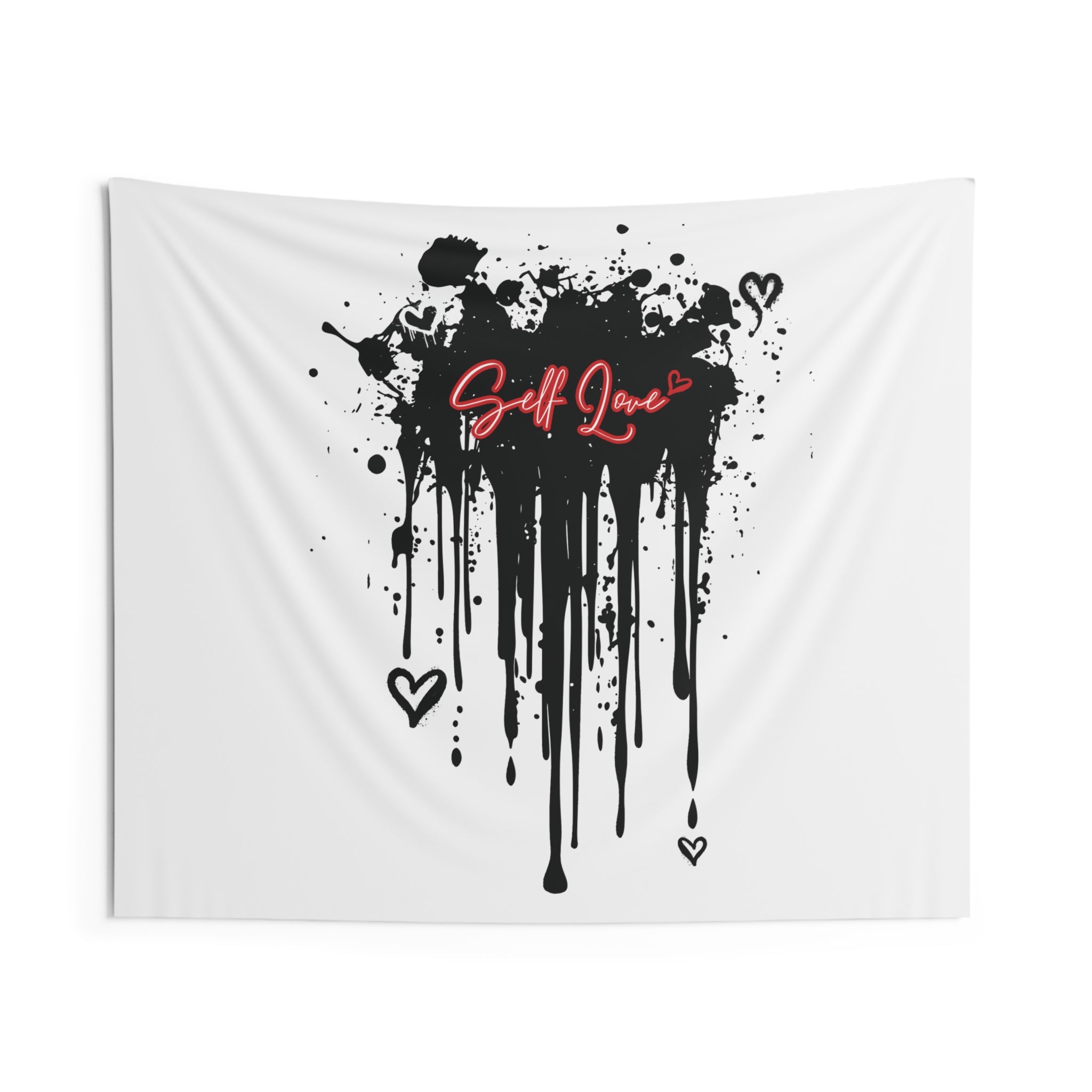 Self Love Graffiti Tapestry — Drip Heart Wall Art